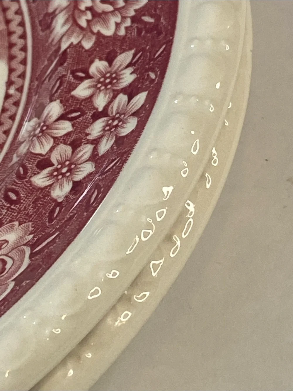 Villeroy & Boch Rusticana Salad Plate Set Red Transferware Mettlacher Germany